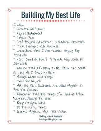 Printable Building My Best Life list with salmon border and handwriting-style font.