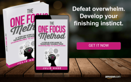 Mockup image of paperback and digital covers for The ONE FOCUS Method book.