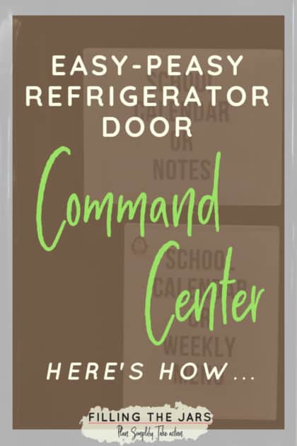 Pinterest image for simple refrigerator command center