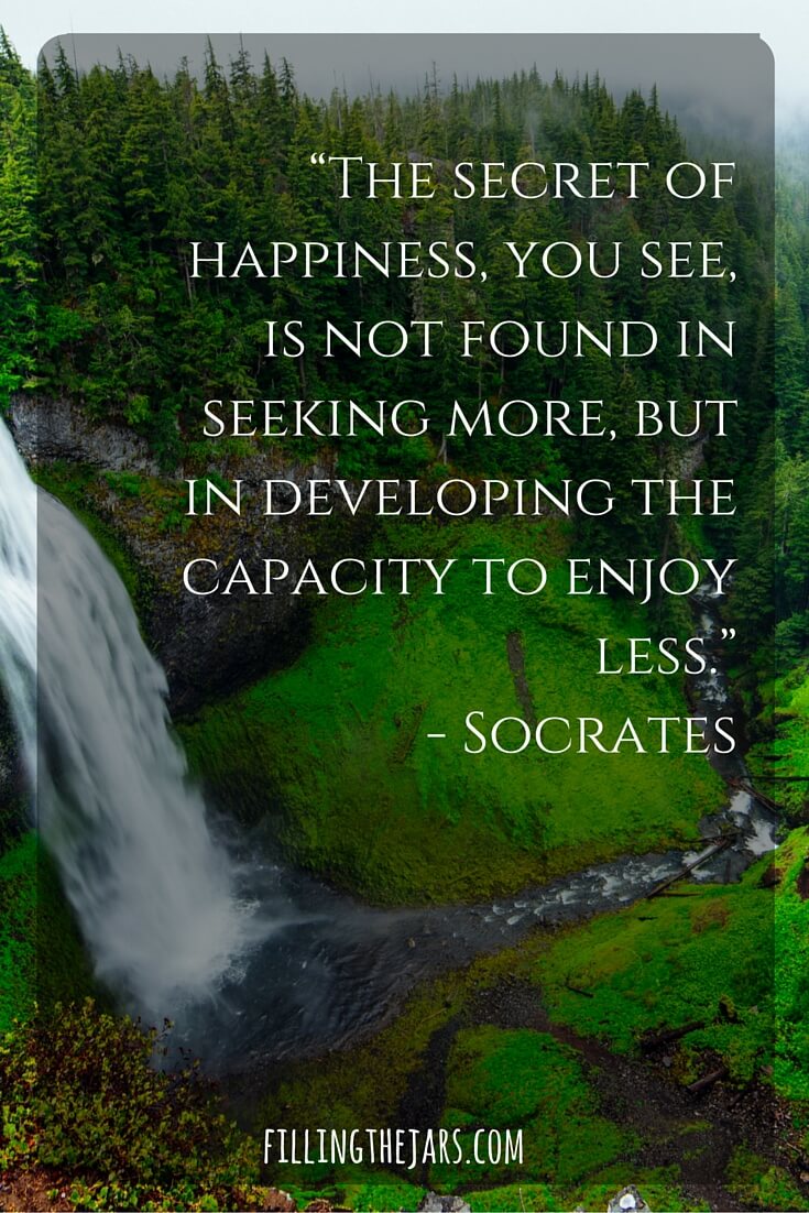 socrates motivational quote white block text on mountain waterfall photo background