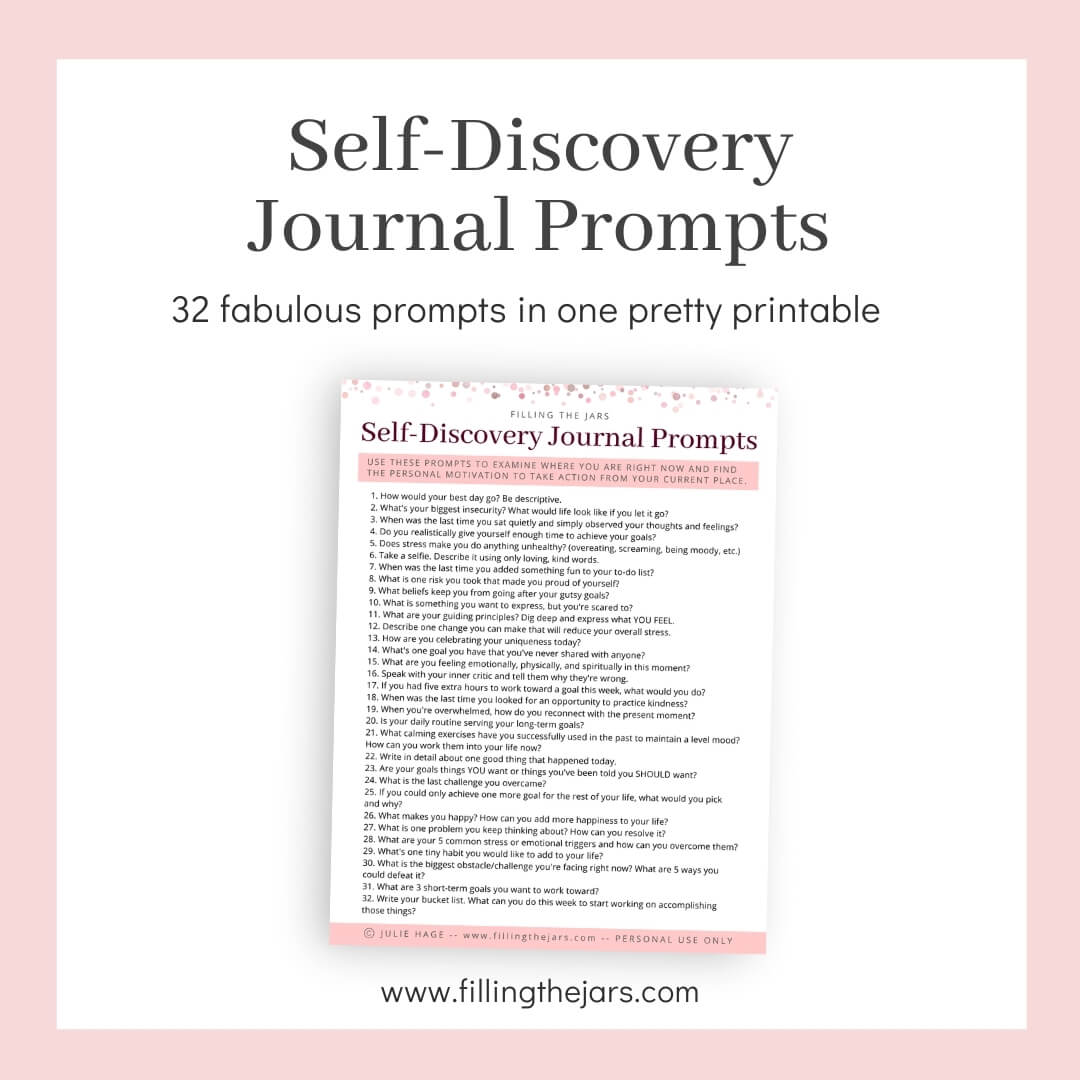 32 Journal Prompts for Self-Discovery and Clarity {Free Printable ...