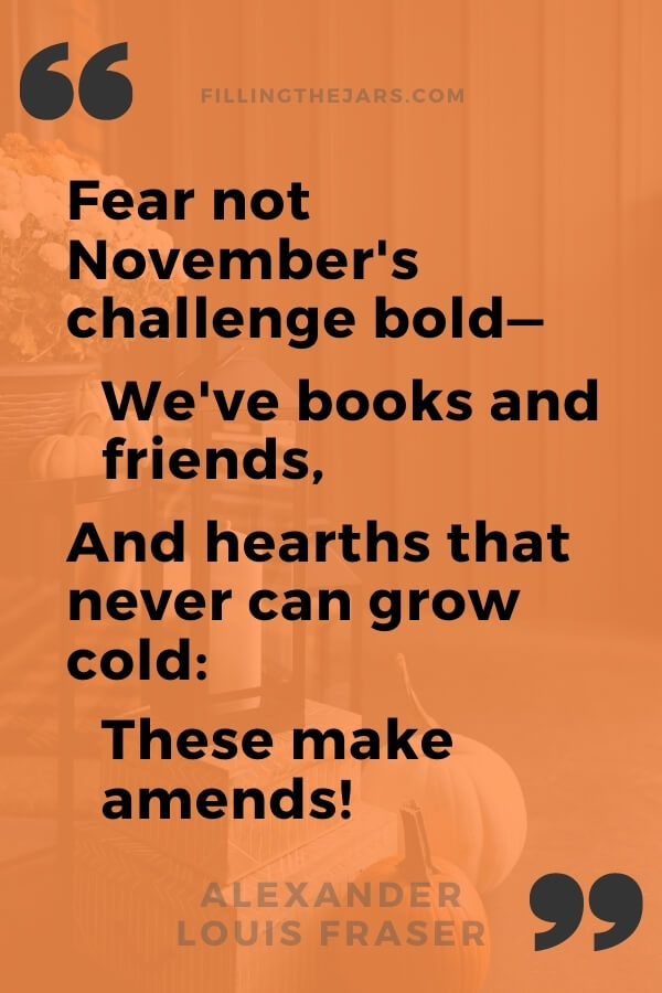 Alexander Louis Fraser we have books and friends quote in black text on orange background