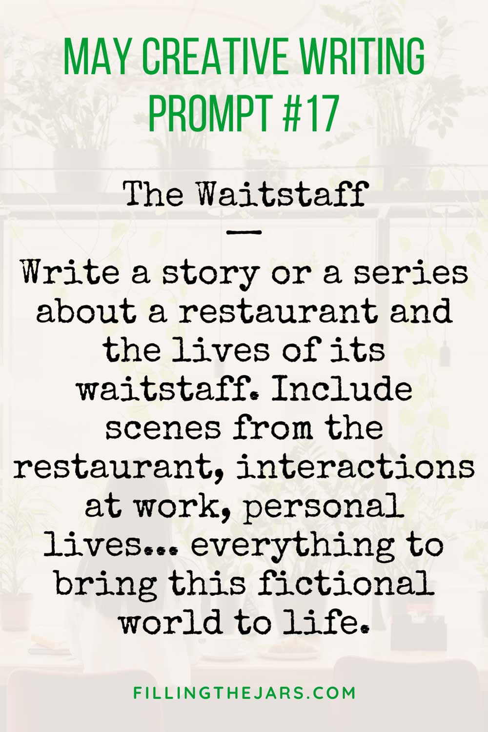 May creative writing prompt in green and black text on light background.