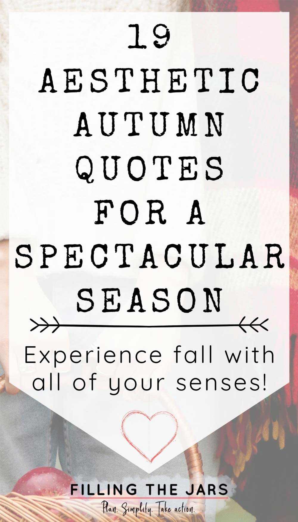 19 Aesthetic Autumn Quotes For A Spectacular Season | Filling the Jars