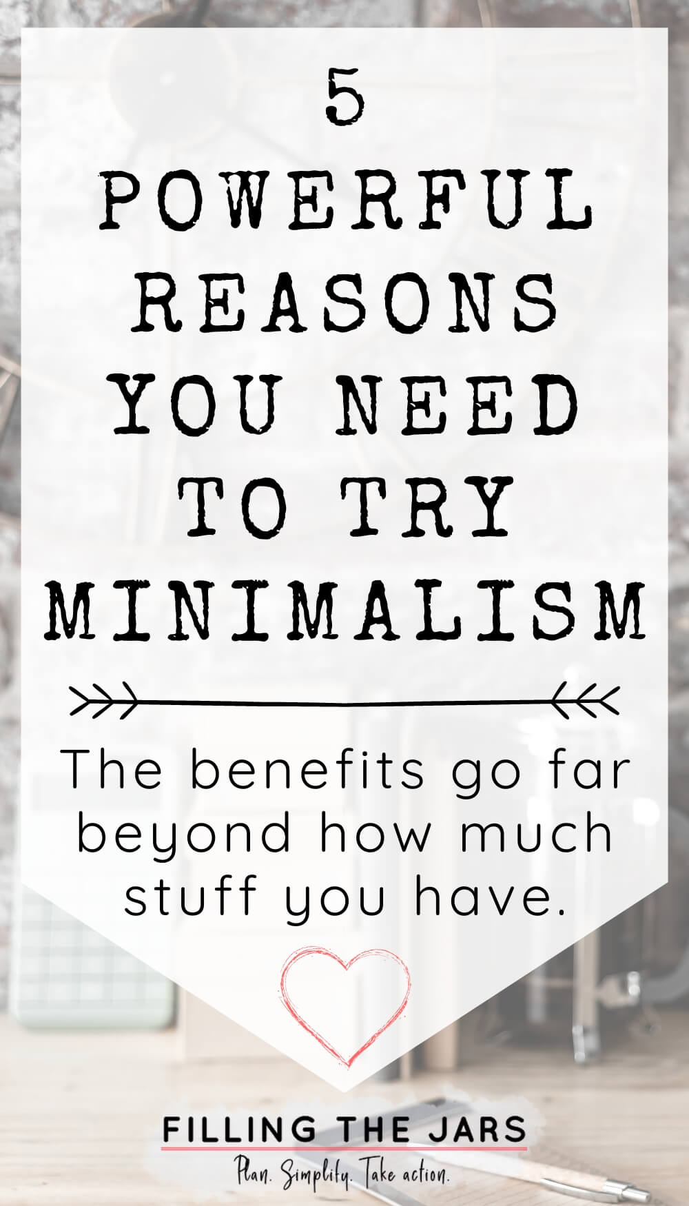 Text 5 powerful reasons you need to try minimalism on white background.