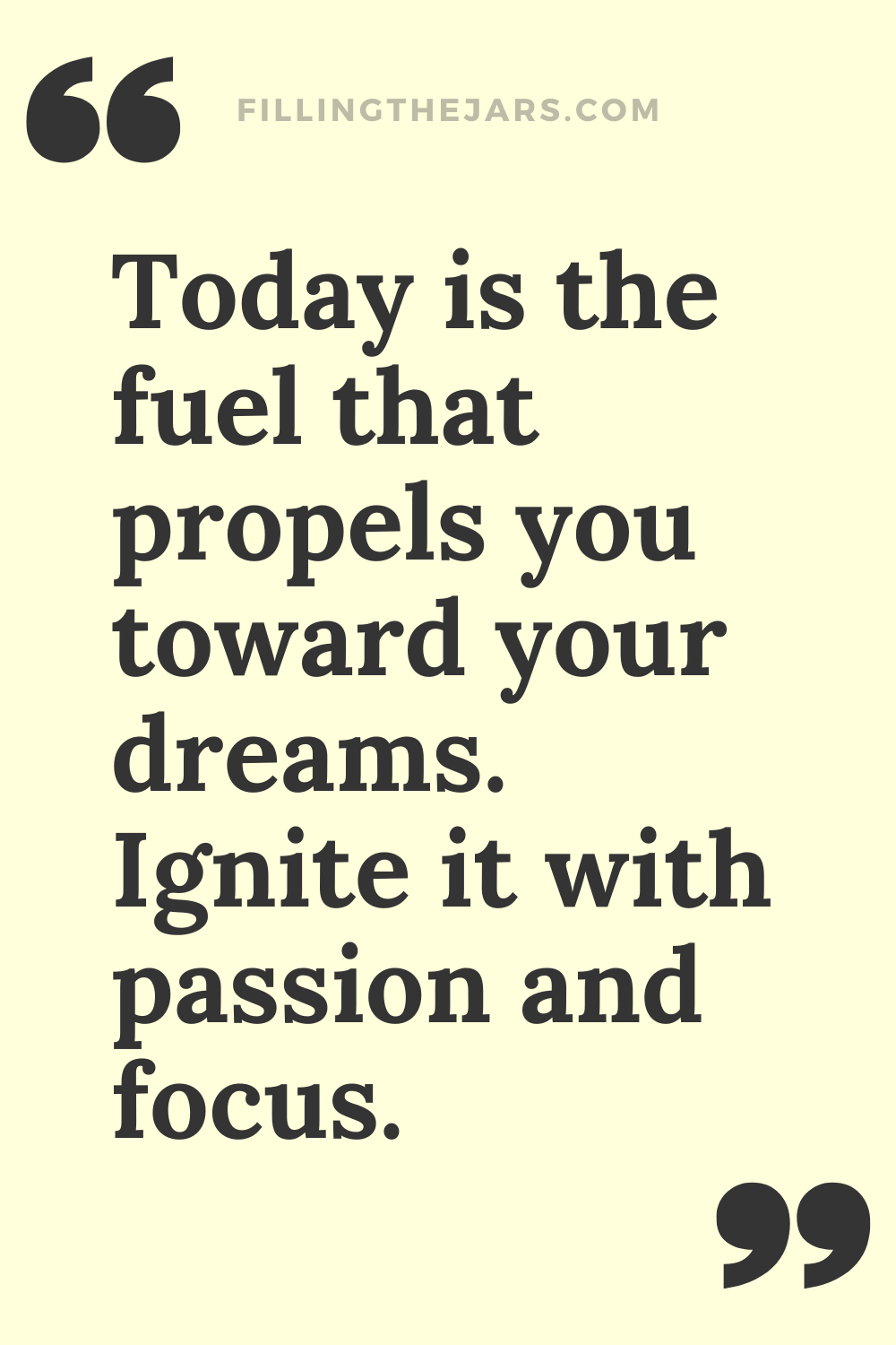 Ignite focus on today quote in black text on creamy background.